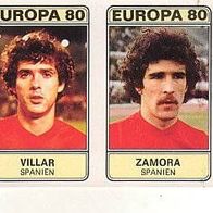 Panini Fussball 1980 Villar / Zamora Spanien Nr 334 A + B