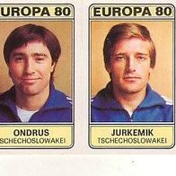 Panini Fussball 1980 Ondrus / Jurkemik Tschechoslowakei Nr 350 A + B