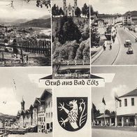 013 AK Gruß aus Bad Tölz, 5 Ansichten und Wappen Bayern
