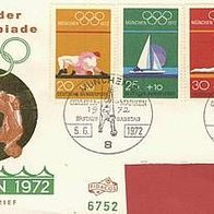 Bund 1972 FDC Olympiade München 1972 Mi.719 - 722 kompl.