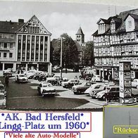 Bad Hersfeld * Ansichtskarte * Lingg-Platz um 1960 * viele alte Autos * ungelaufen