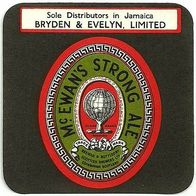 ALT ! Bieretikett Sonderausgabe für Bryden & Evelyn Ltd. Jamaica / Jamaika Karibik