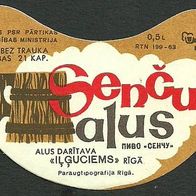 ALT ! Bieretikett "Sencu alus" Brauerei Ilguciems Riga Lettland (Sowjetunion UdSSR)