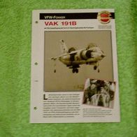 VAK 191B (VFW-Fokker) - Infokarte über