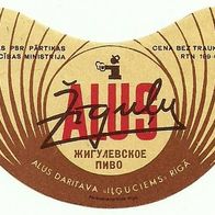 ALT ! Bieretikett "Zigulu alus" Brauerei Ilguciems Riga Lettland (Sowjetunion UdSSR)