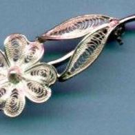 Filigrane Silber Brosche MOTIV BLUME