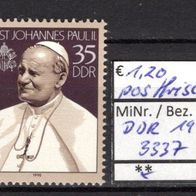 DDR 1990 70. Geburtstag von Papst Johannes Paul II. MiNr. 3337 postfrisch