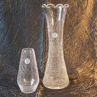 Zwei mundgeblasene Zwiesel - Eisglasvasen