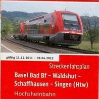 Fahrplan Hochrheinbahn 11- 12 Basel Bad Bf - Waldshut - Schaffhausen - Singen DB