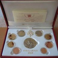 Vatikan Offizieller Kursmünzensatz 2008 in PP/ Proof mit Silbermedaille Benedikt XVI.