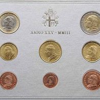 Vatikan Offizieller Kursmünzensatz 2003 in Stgl. Johannes PAUL II.