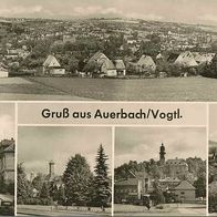 alte AK Auerbach Vogtland 1958, 5 Ansichten des Ortes