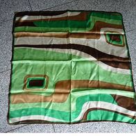 Tolles glänzendes Tuch grün braun Retro-Muster