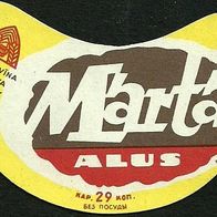 ALT ! Bieretikett "Marta" Brauerei "Riga" Riga Lettland (Sowjetunion UdSSR CCCP GUS)