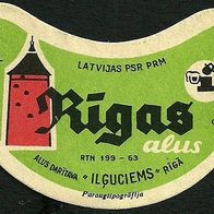 ALT ! Bieretikett "Rigas alus" Brauerei Ilguciems Riga Lettland (Sowjetunion UdSSR)