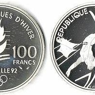 Frankreich 100 Francs 1990 PP/ Proof Freistil-SKI