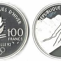 Frankreich 100 Francs 1989 PP/ Proof Abfahrtsläufer