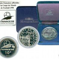 Frankreich Silber 100 Francs 1996 Proof/ PP Fußball-WM 1998