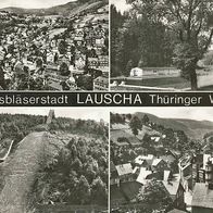 alte AK Lauscha Thüringen 1971, Sprungschanze Schwimmbad Panorama