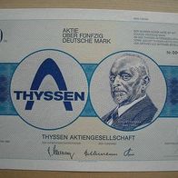 Aktie Thyssen AG Duisburg 50 DM 1986 DEKO