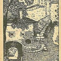 A 5010 Salzburg Künstlerkarte 1952 Aufgang zur Festung Hohensalzburg