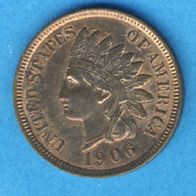 USA 1 Cent Indian Head 1906