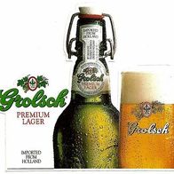 ALT ! Aufkleber "Grolsch Premium Lager" Koninklijke Grolsch N.V. Enschede Niederlande