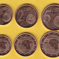 2011 Lose Kursmünzen Estland Eesti : 1 Cent & 2 Cent & 5 Cent UNC Prägefrisch