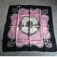 Tuch pink schwarz gemustert von Sevini 85 x 85 cm