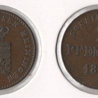 Sachsen Meiningen 2 Pfennig 1869 ss-vz- * * AKS# 220