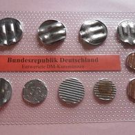 Deutschland BRD 1949 -2001 Entwert. DM Kollektion 10 Münz in Folie eingeschw.