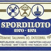 ALT ! Getränke-Etikett "Sport-Lotterie Tallinn 1971" Brauhaus Tartu Estland (UdSSR)