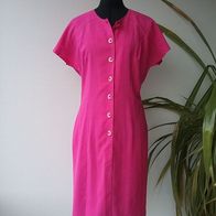 Sommerkleid Gr. 38 pink Sommer Kleid Party Hemd geknöpft Cutout neon Mantel