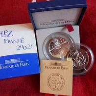 Frankreich 1/4 Euro 2002 in Proof/ PP Fussball-wm Japan/ Korea