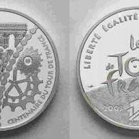Frankreich 1,5 Euro 2003 in Proof/ PP 100 Jahre Tour de France Zieleinfahrt