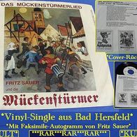 Vinyl-7-Zoll Single aus Hersfeld * Das Mückenstürmer-Lied * Fritz Sauer + die Mückenstürmer