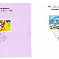 Bund Mi.-Nr. 1453 und 1454 - Vorlagekartons für Postkalender