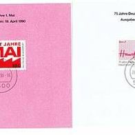 Bund Mi.-Nr. 1459 und 1460 - Vorlagekartons für Postkalender