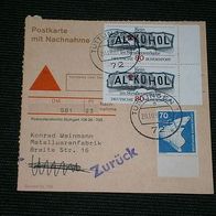 Bund, Postkarte mit Nachnahme