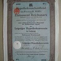 Hypobrief des Leipziger Hypothekenvereins R. II 1.000 RM 1930
