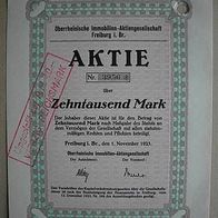Aktie Oberrheinische Immobilien-AG Freiburg 10.000 M 1923
