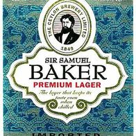 ALT ! Bieretikett "Sir Samuel Baker" Ceylon Brewery Nuwara Eliya Sri Lanka