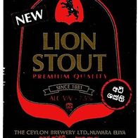 ALT ! Bieretikett "Lion Stout Premium Beer" Ceylon Brewery Nuwara Eliya Sri Lanka