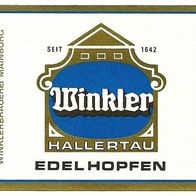 ALT ! Bieretikett Winklerbrauerei / Winkler-Bräu † 1976 Mainburg Lkr. Kelheim Bayern