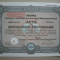 Aktie IDUNA Transport- u. Rückversicherung Berlin 1.000 RM 1930