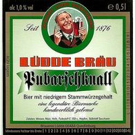 Bieretikett "Pubarschknall" Brauerei Lüdde Quedlinburg Lkr. Harz Sachsen-Anhalt