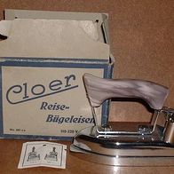 altes Cloer Reisebügeleisen 110 - 220 V Reise-Bügeleisen No. 601 c s in OVP