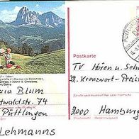 I 39046 St. Ulrich , S. Christina , Wolkenstein , Gröden Bildpostkarte 1984