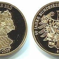 Medaille "60 Jahre BRD" 2009 vergoldet 40mm . .##163