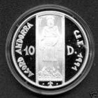Andorra Silber 10 Diners 1994 Zollunion mit der EG 1991